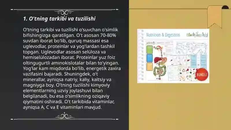 O'tning hazm jarayonlaridagi ishtiroki 3