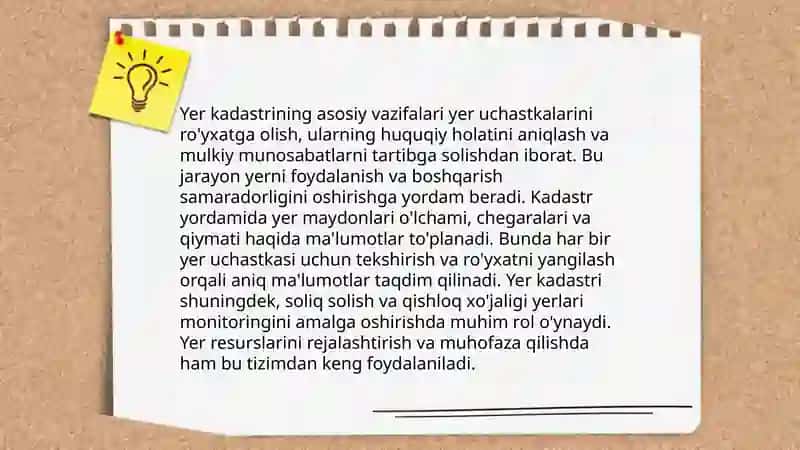 Yer resurslarini boshqarish tizimida yer kadastri 3