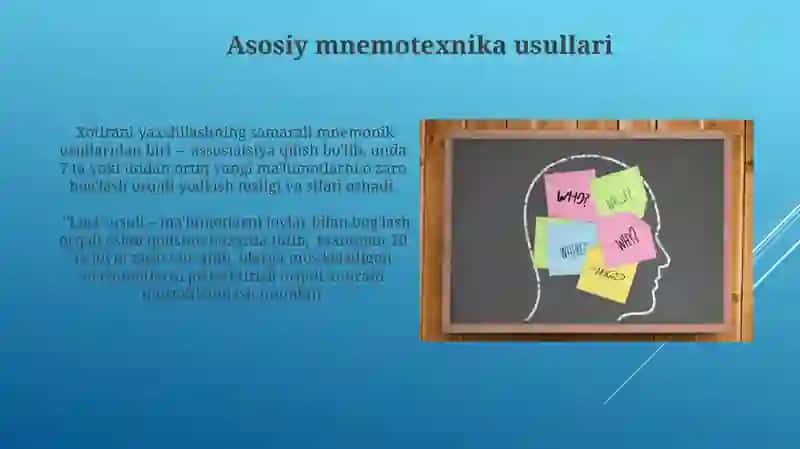 Xotirani kuchaytirish mnemotexnikasi 3