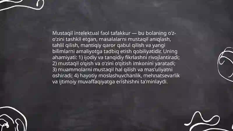 Talim jarayonida bolani mustaqil intelekt faol tafakkurni shakllantirish 3