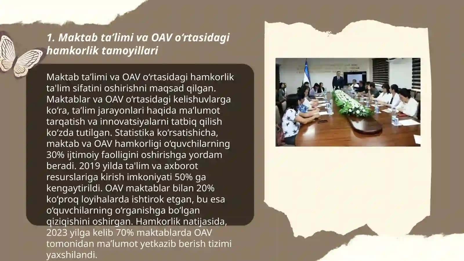 Maktab taʼlimi jarayoning OAV bilan uzviyligi 3