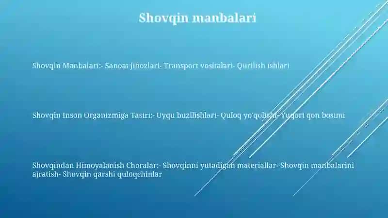 Shovqini Inson Organizimga Tasiri 3