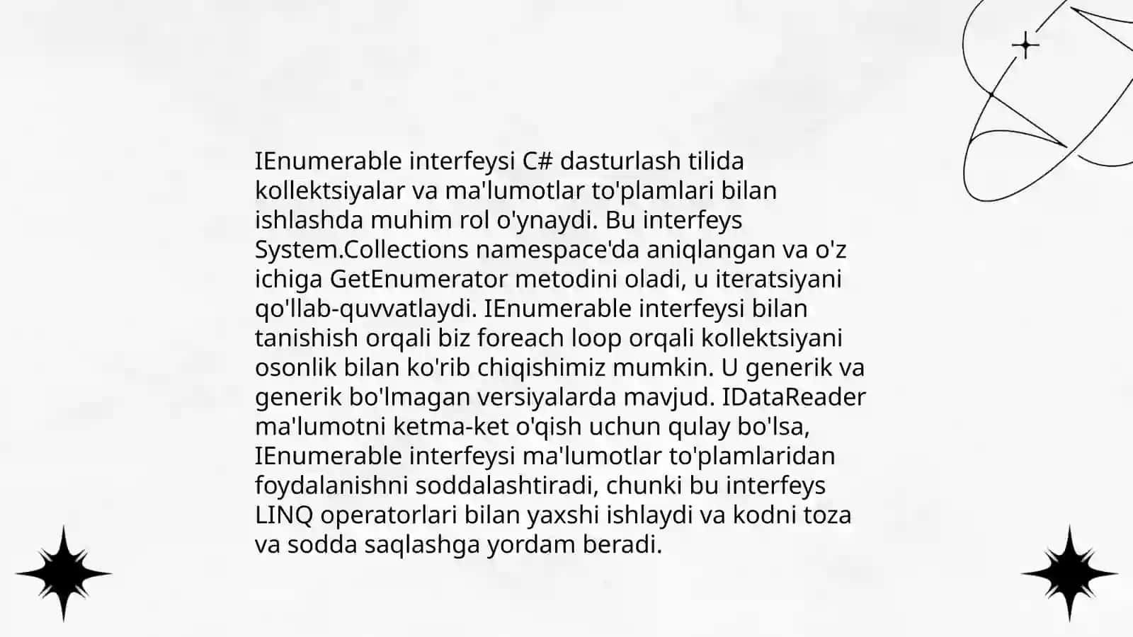 IEnumerable va IEnumerator interfeyslari 3