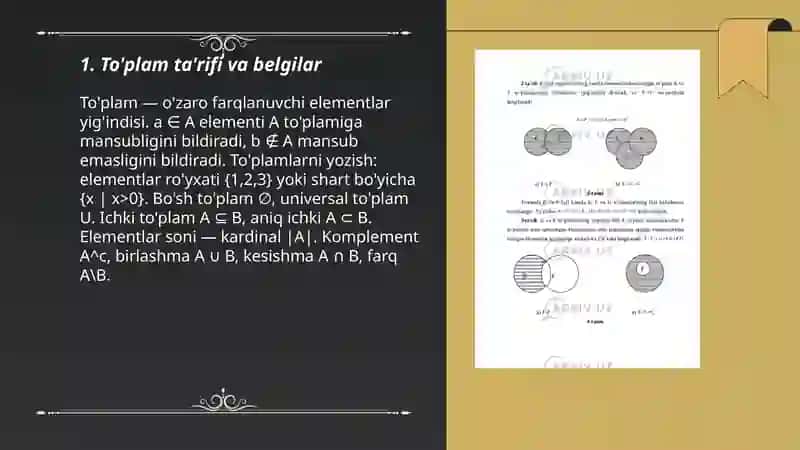 To'plamlar nazriyasi elementlari 3