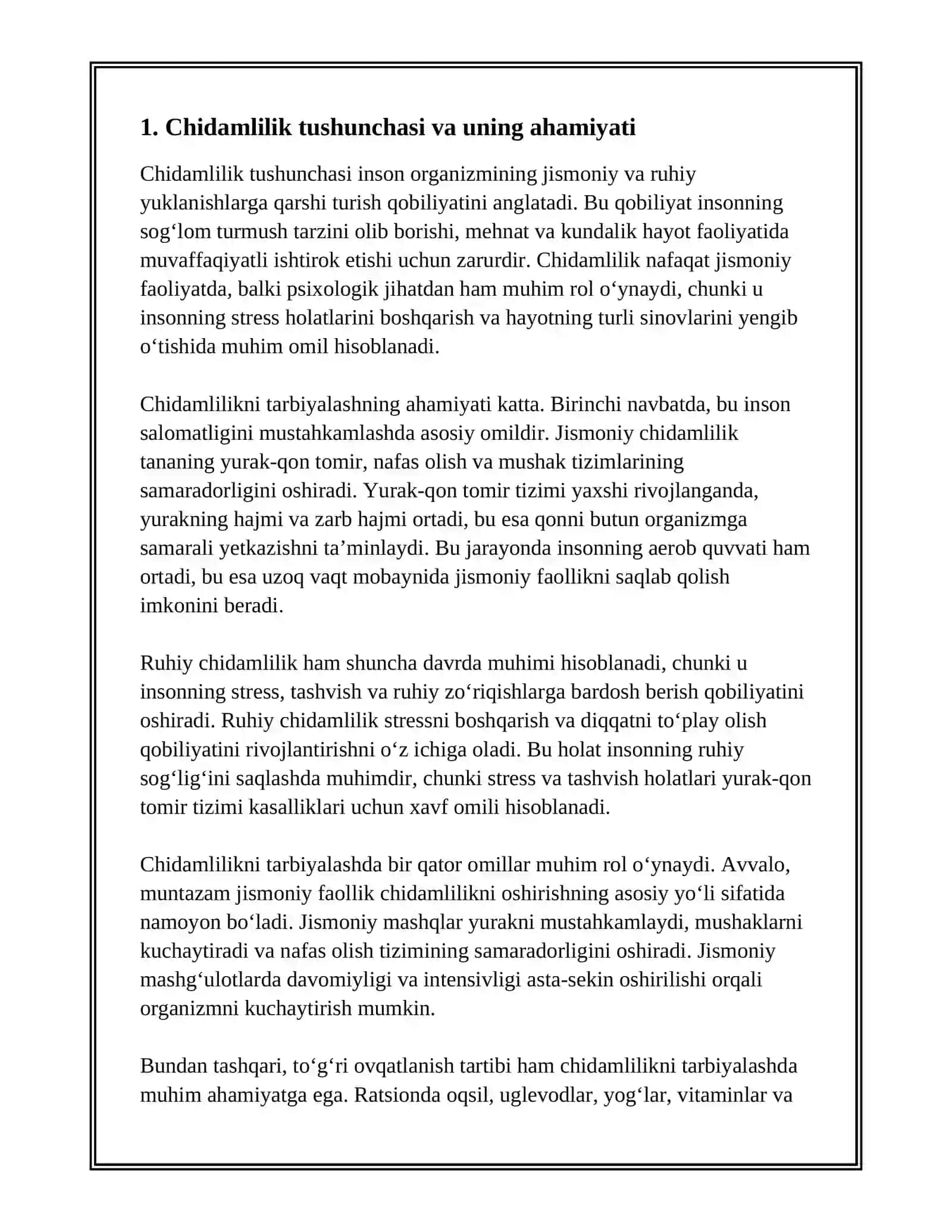 CHIDAMLILIKNI TARBIYALASH 3