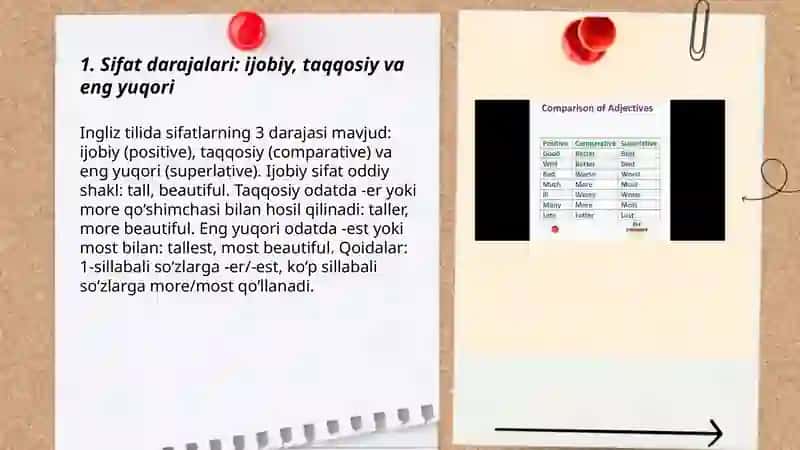 Ingliz tilida sifat darajalari 3