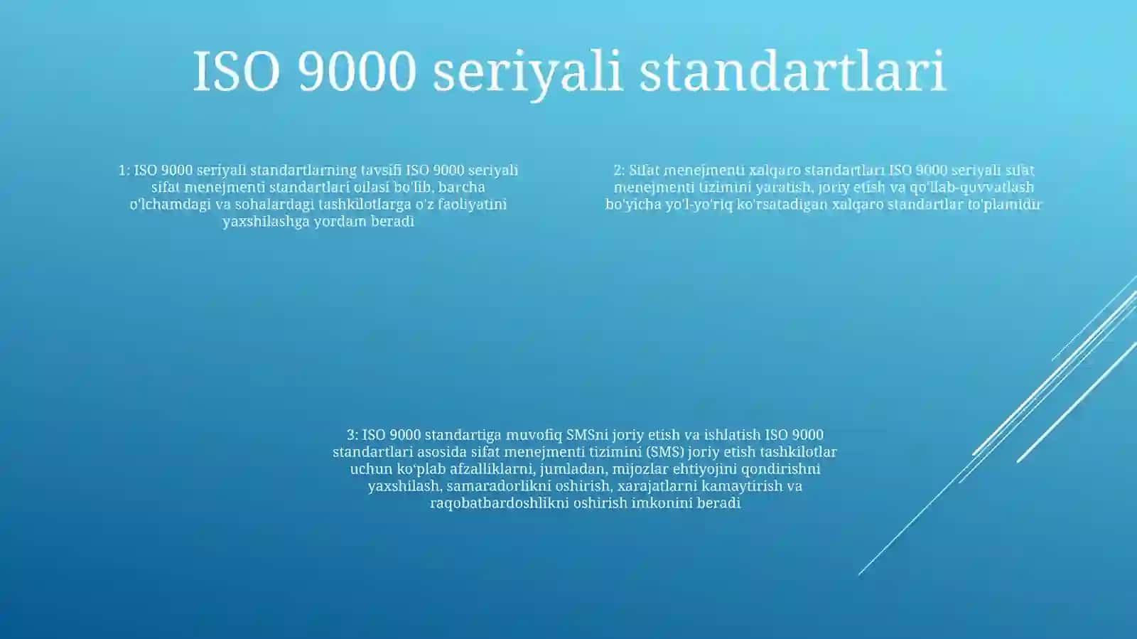 Xalqaro Iso 9000 Seriyasidagi Standartlar Bòyicha Ishlarni TashkilEtish 3