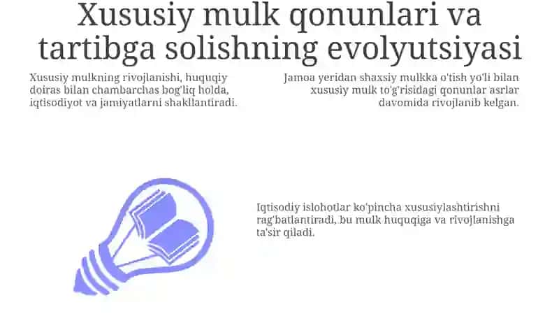 Iqtisodiy islohotlar, xususiy mulkchilikning shakllanishi 3