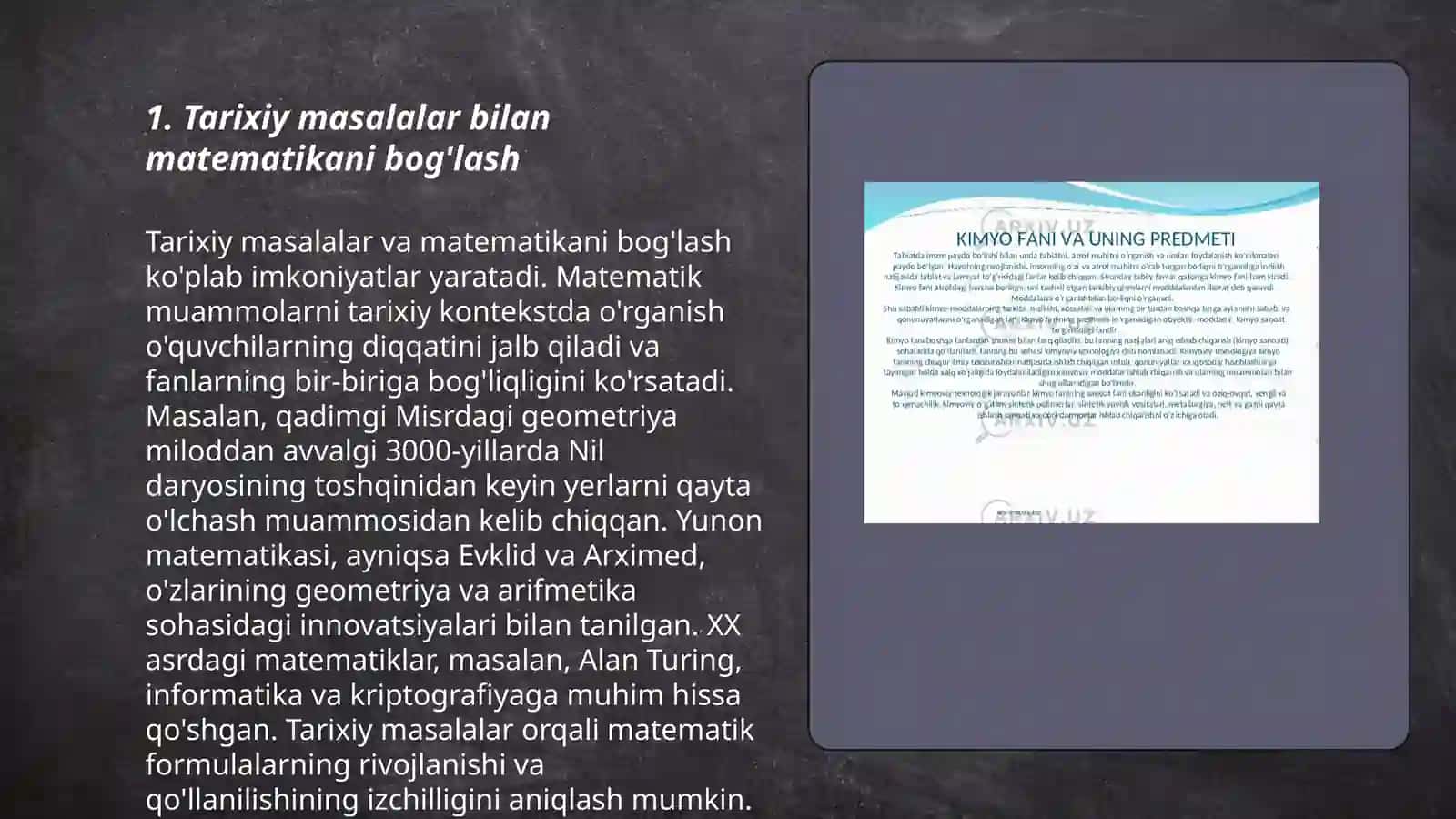 Tarixiy va matematik mazmundagi vazifalardan foydalanish 3