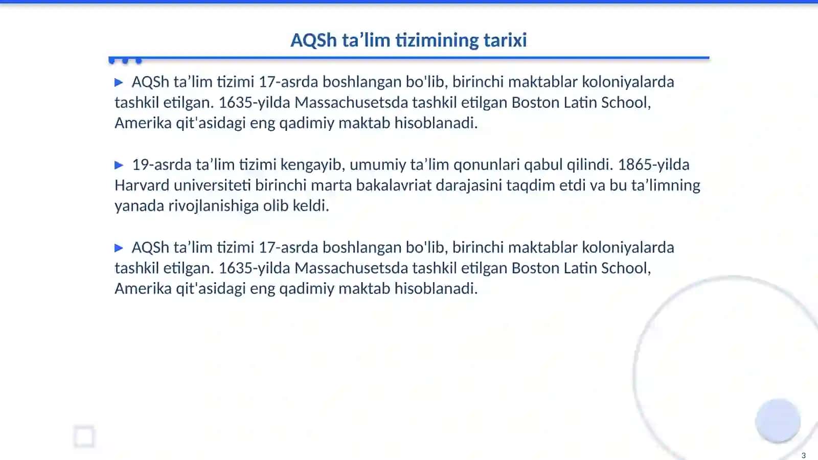 AQSh mamlakatining taʼlim tizimini boshqarish tajribasi 3