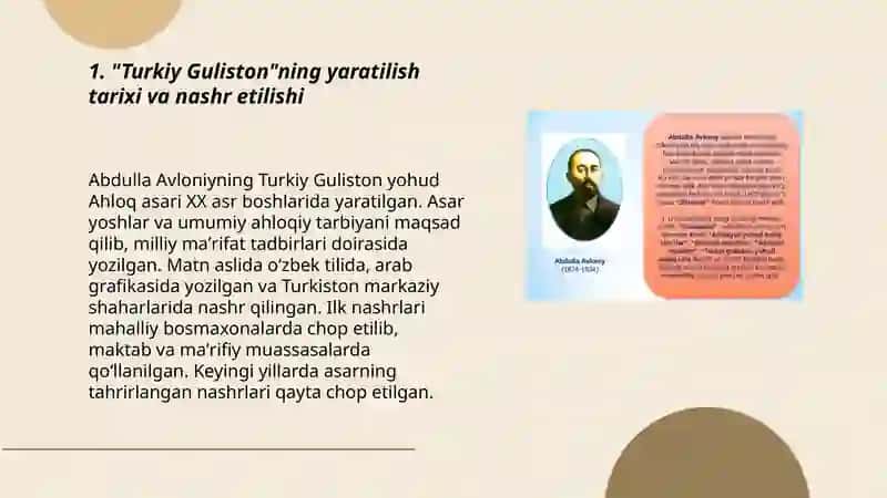 Abdulla Avloniyning "Turkiy Guliston" yohud "Ahloq" asari 3