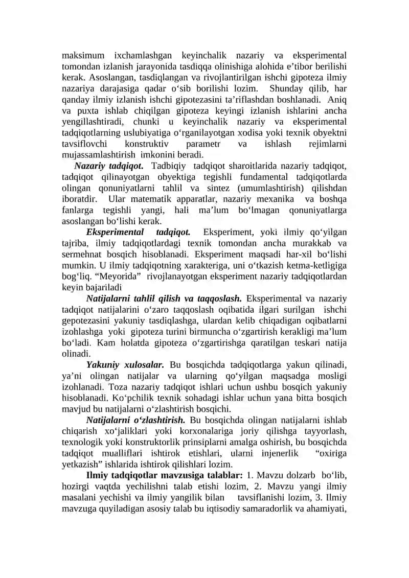 6-AMALIY MASHG‘ULOT MAVZU: ILMIY TEXNIKAVIY INFORMATSIYANI O‘RGANISH, TAHLIL QILISH: ILMIY TADQIQOTLARNING MAVZUSINI TANLASH, DASTURINI TUZISH VA BAHOLASH 3