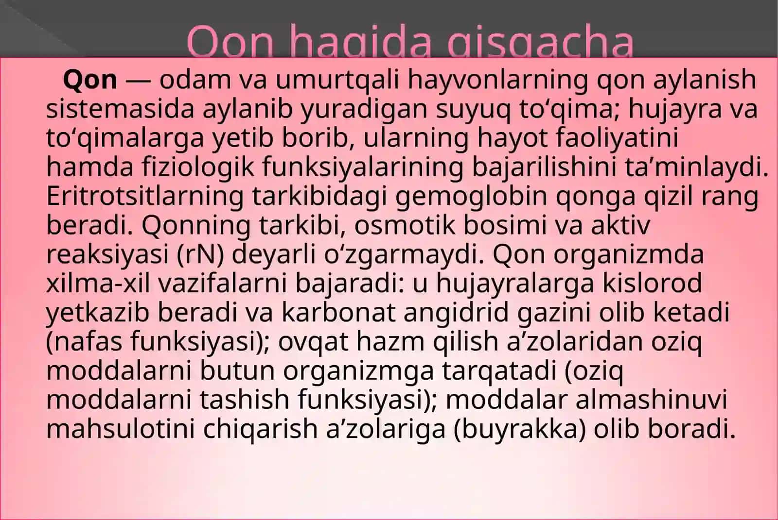 Qon fizialogiyasi 3