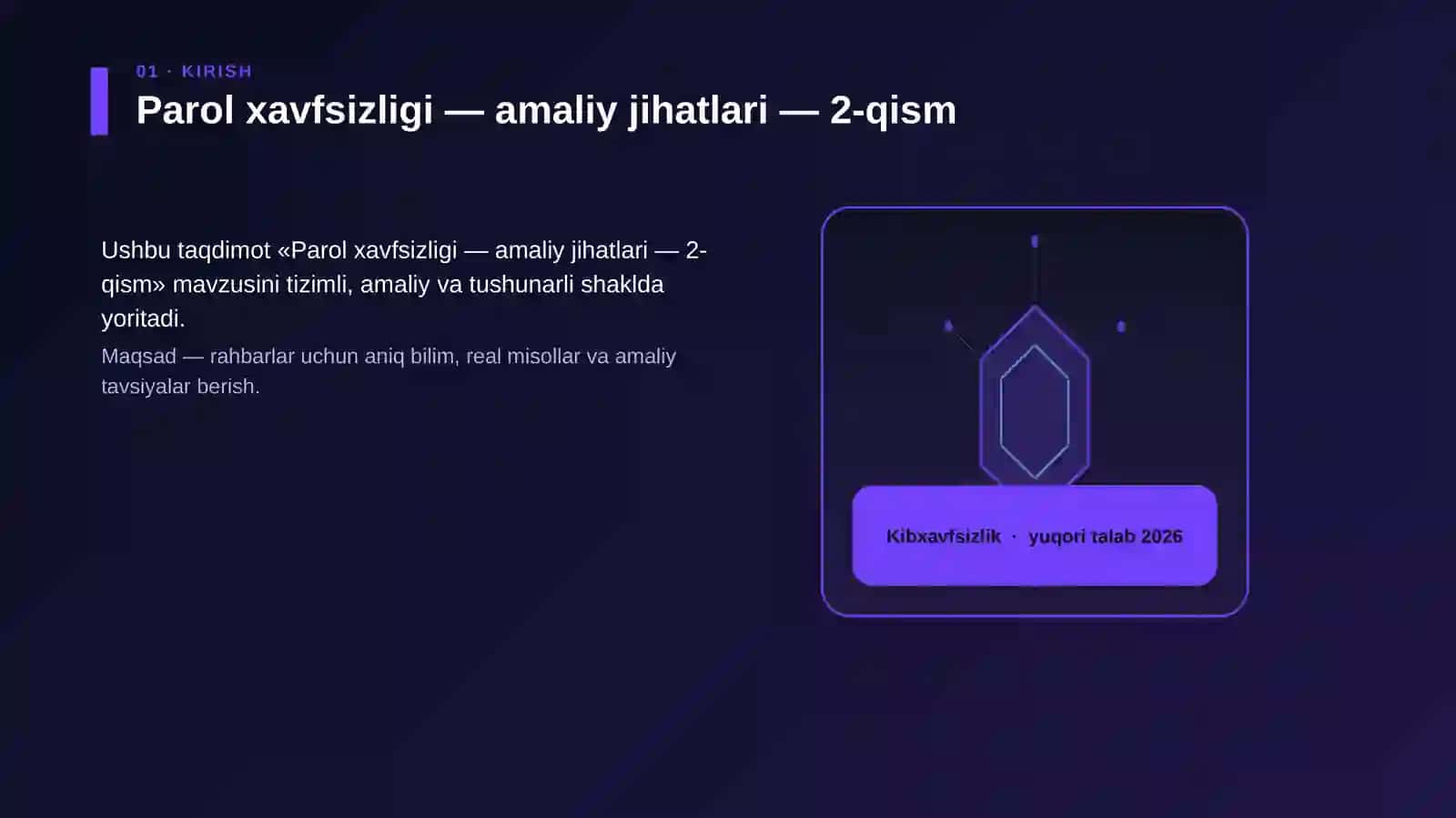 Parol xavfsizligi — amaliy jihatlari — 2-qism 3