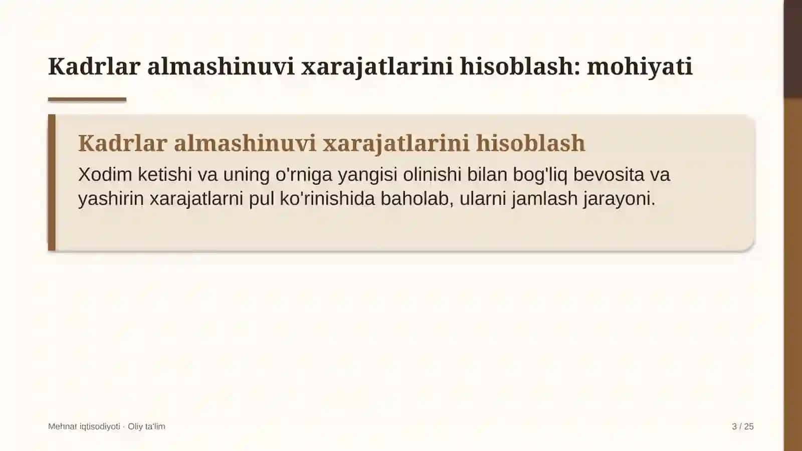 Mehnat iqtisodiyoti · Oliy ta'lim 3