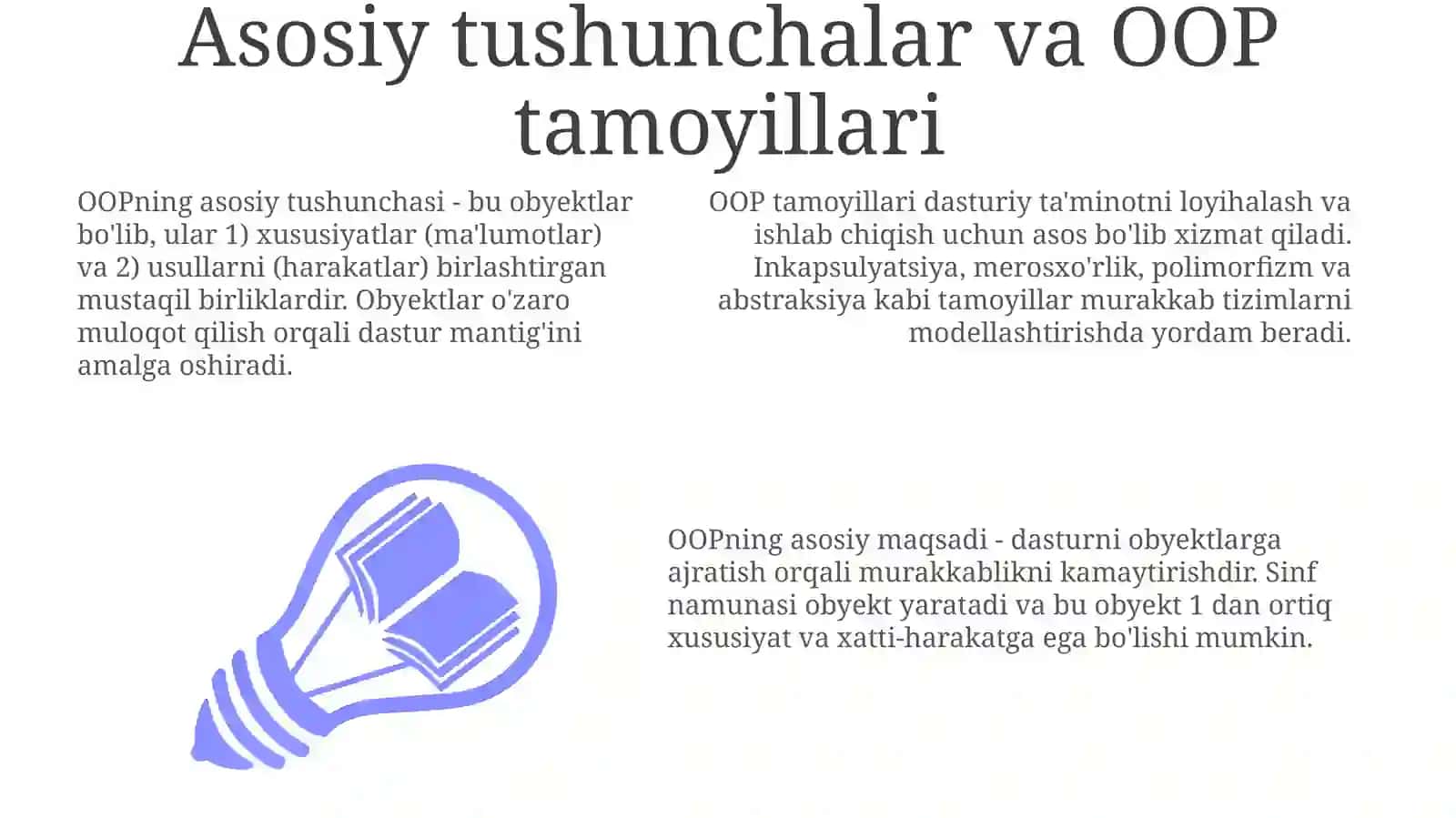 Obyektga yo‘naltirilgan dasturlash paradigmalari 3
