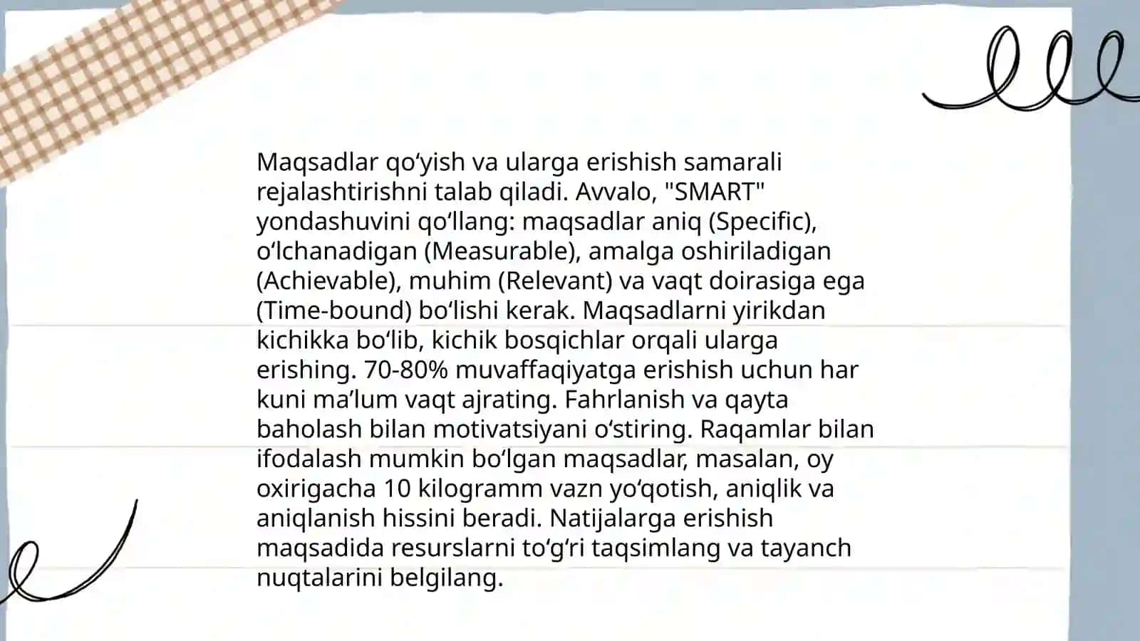 Maqsadlar qo‘yish va ularga erishish samarali yo‘llari 3