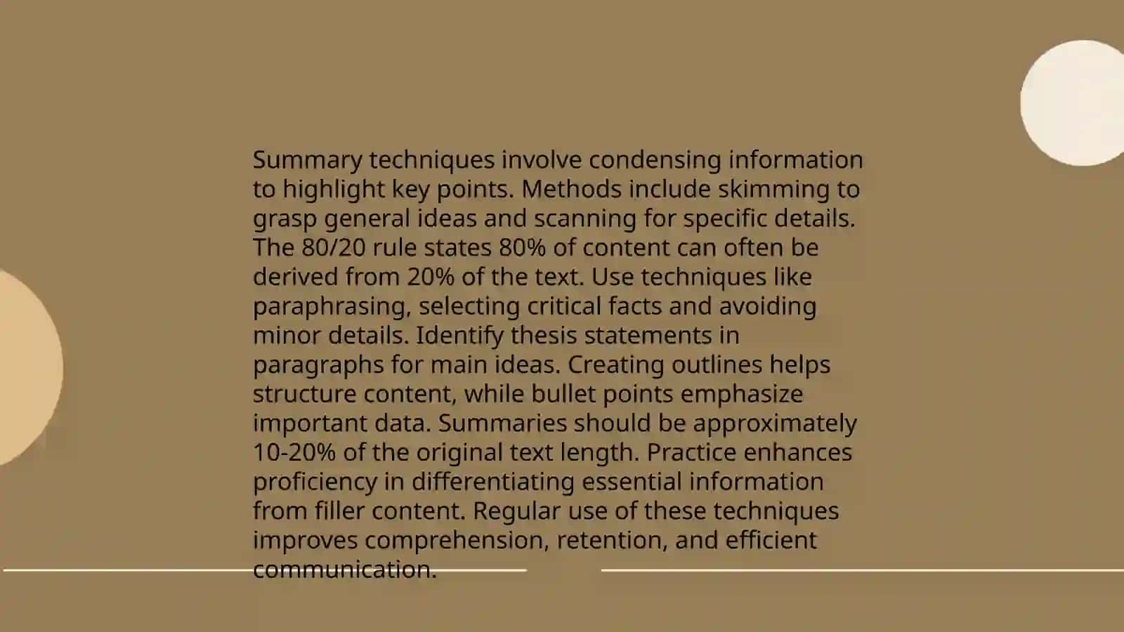 Summary Techniques 3