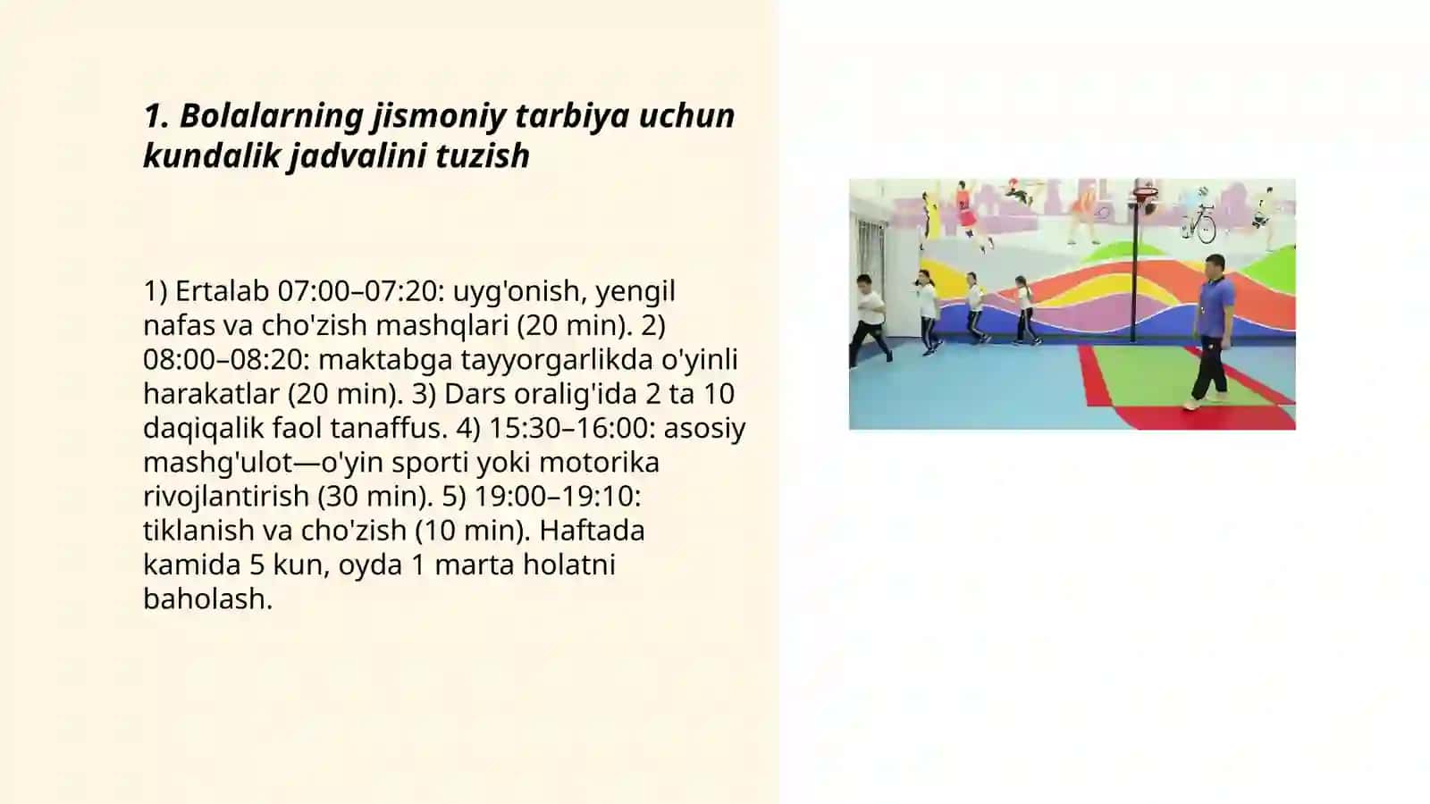 Bolalarni kundalik hayotida jismoniy tarbiya bo'yicha ishni tashkil etish 3