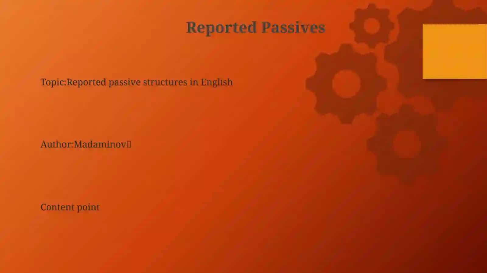 Reported passives 3