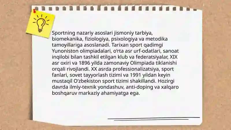 Sportning nazariy asoslari. Sport musobaqalari va sportchilarni tayyorlash tizimi 3