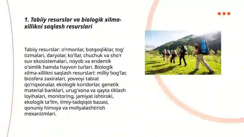 Ekologik turizmni rivojlantirish resurslari 3