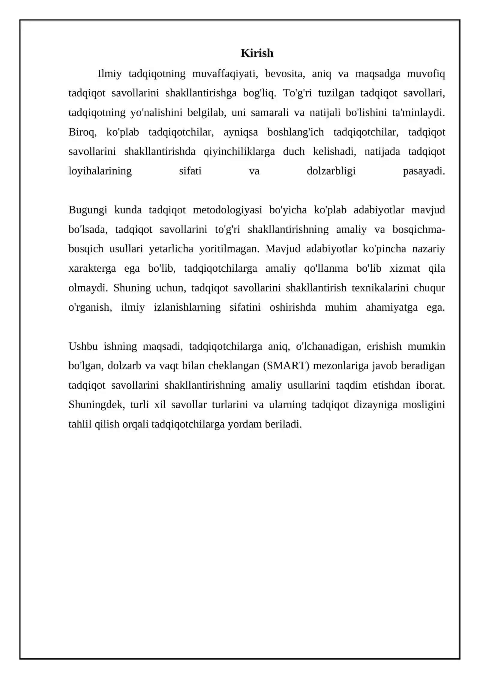 Tadqiqot savollarini toʻgʻri shakllantirish texnikalari 3