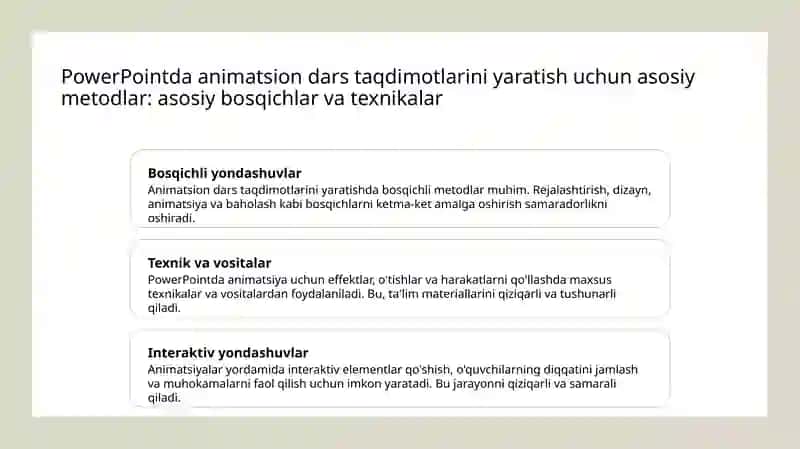 Power point dasturidan foydalanib animatsion dars taqdimotlari yaratish metodikasi 3