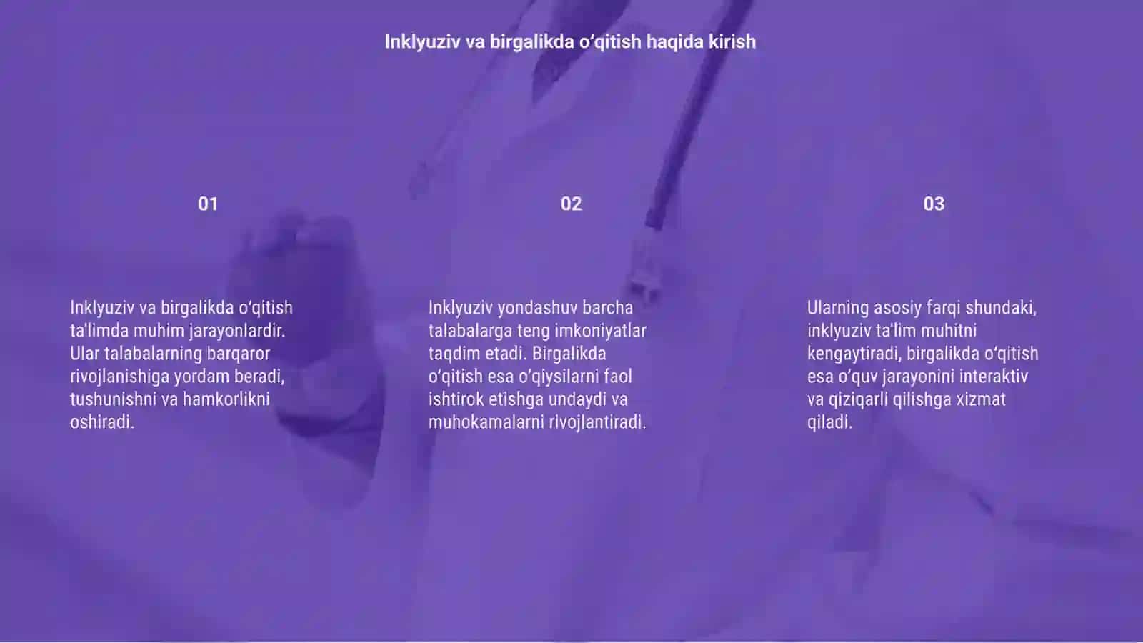 Inklyuziv va birgalikda oʻqitish 3