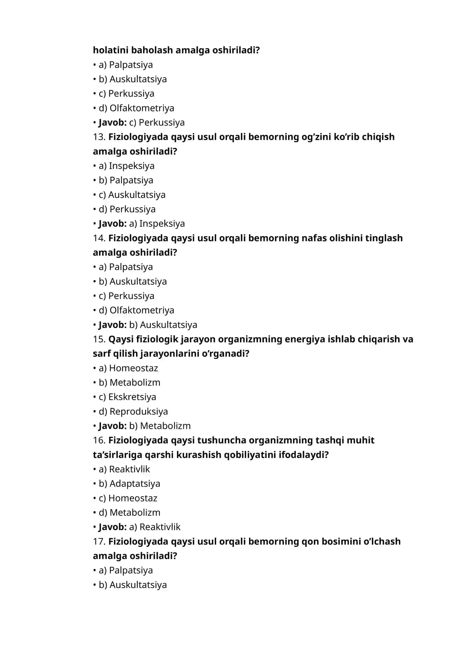 Fiziologiya fani nima bilan shug’ullanadi? 3