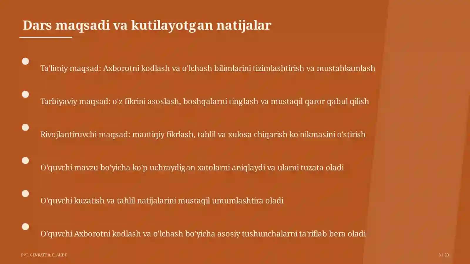 Axborotni kodlash va o'lchash (7-sinf) 3