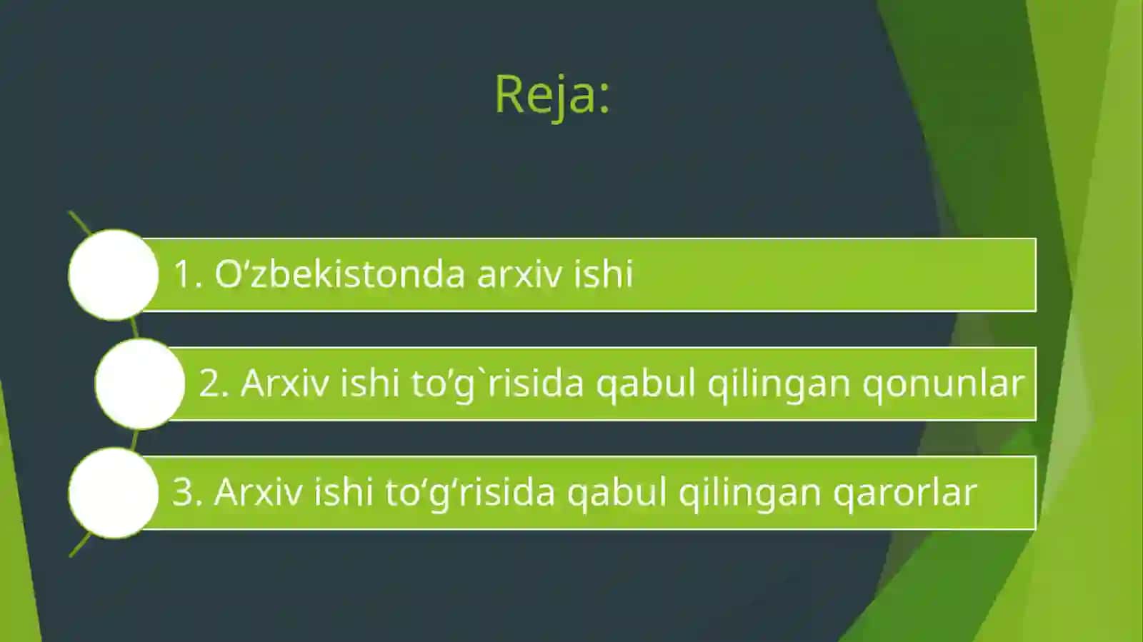Arxivshunoslik yoʻnalishi 1-kurs talabasi 3