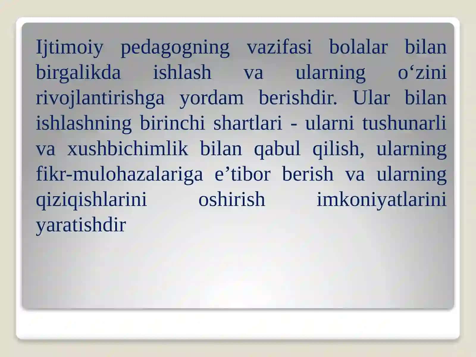 Umumta’lim maktablari o‘quvchi qizlarining ijtimoiy faolligini oshirish usullari va metodlari.Ijtimoiypedagogningmaktabyoshidagibolalarbilanishyuritishi 3