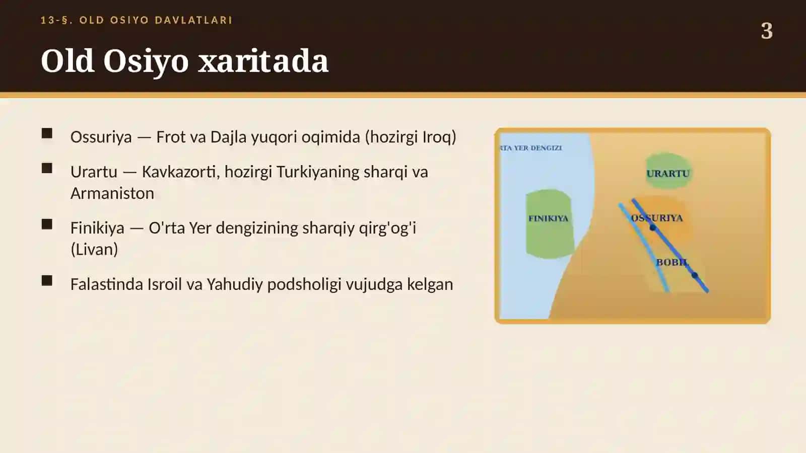 Old Osiyo davlatlari: Ossuriya, Urartu, Finikiya va ilk alifbo (13-§, 6-sinf, 16 slayd) 3