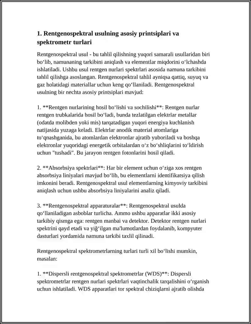 Rentgenospektral usul. Lyuminescent taxlil 3