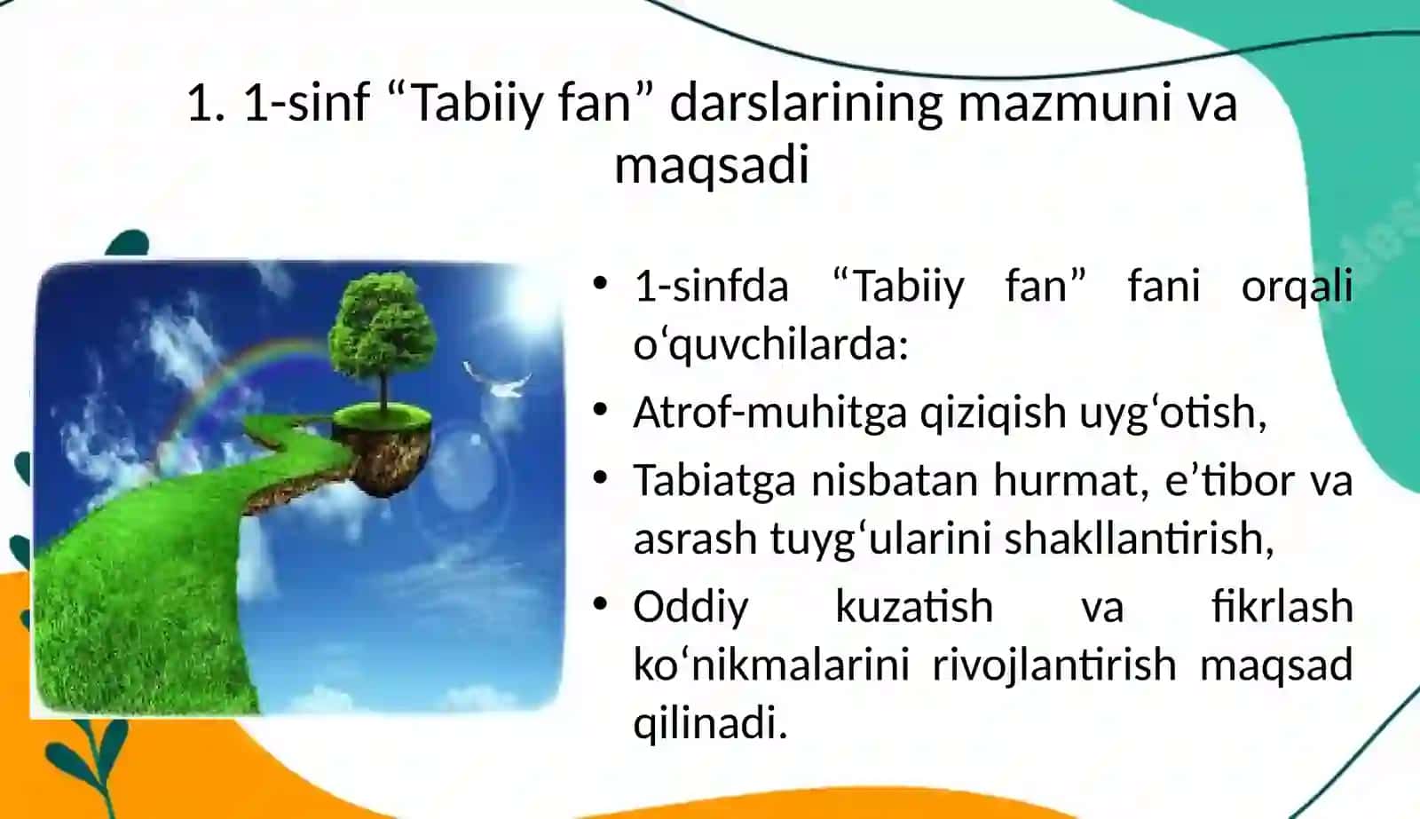 1-sinf “Tabiiy fan” darslarini tahlil qilish va taqriz yozish 3