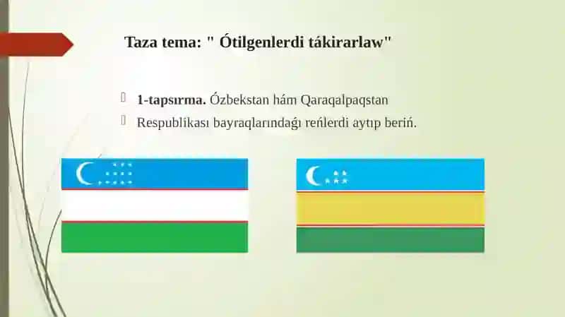 "Ótilgenlerdi bekkemlew" 3