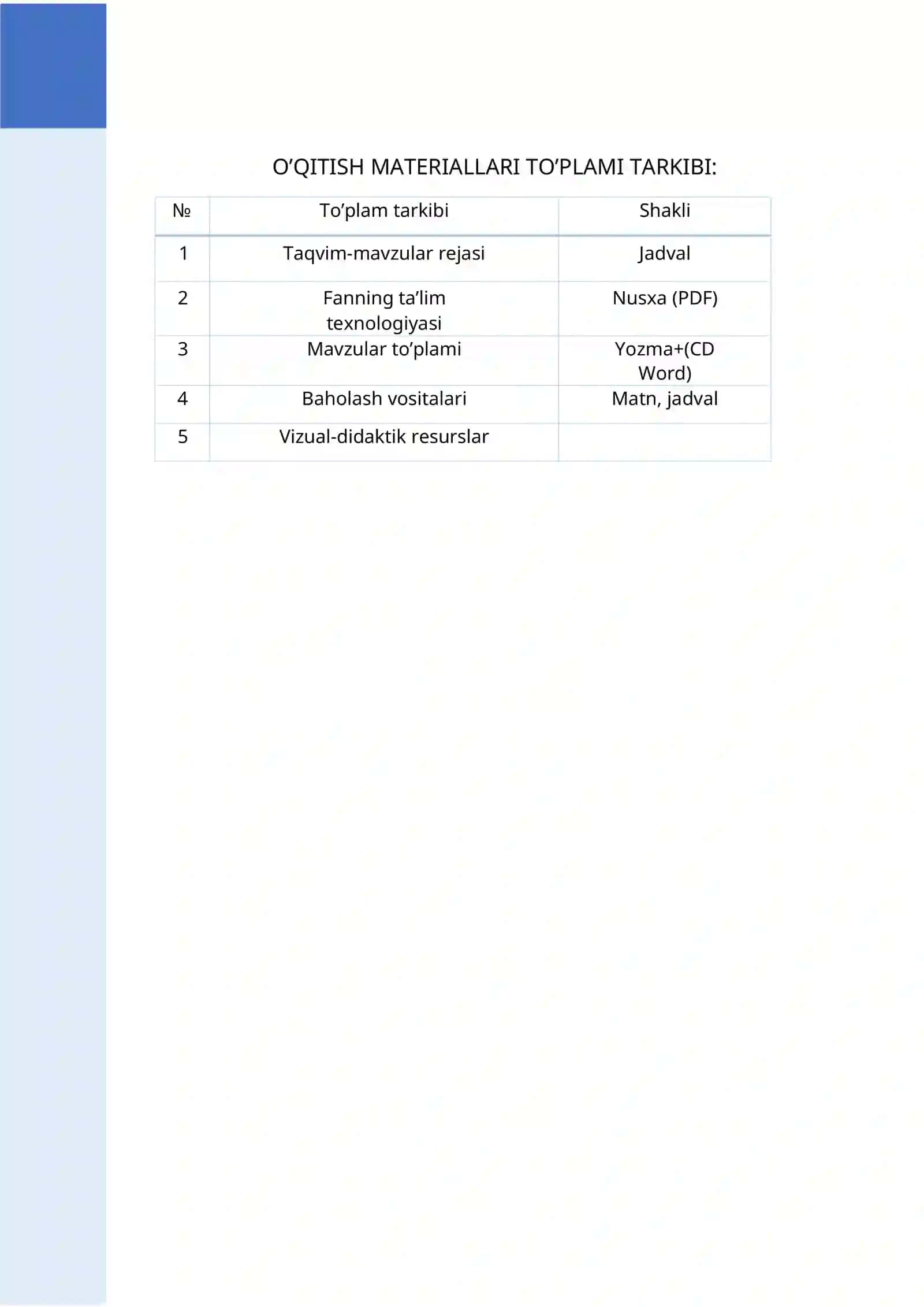 Raqamli multimedia axborotlarni qayta ishlash va yaratish texnologiyasi o’quv amaliyoti fanidan O’QITISH MATERIALLARI 3
