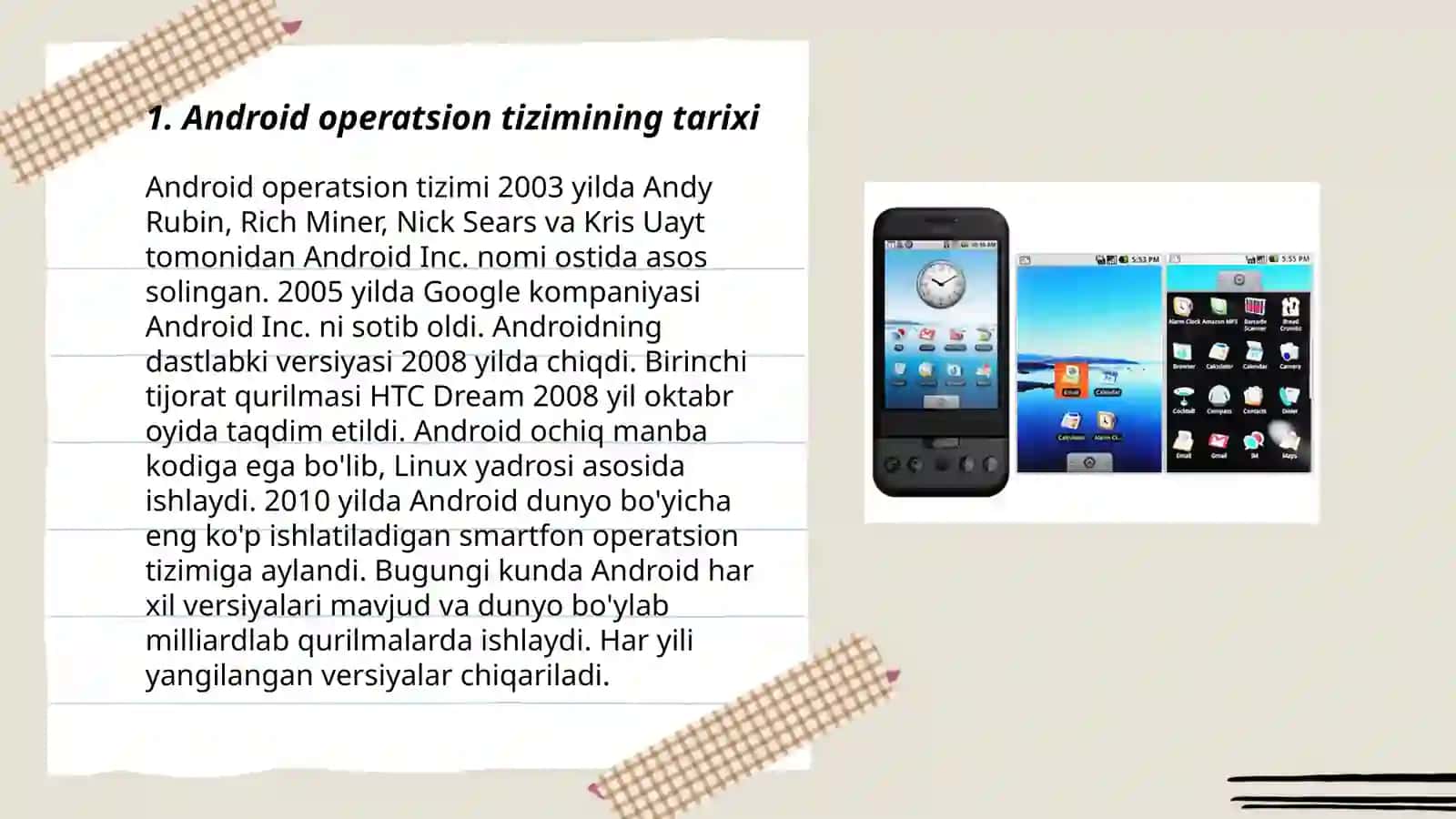 Android operatsion tizimi 3
