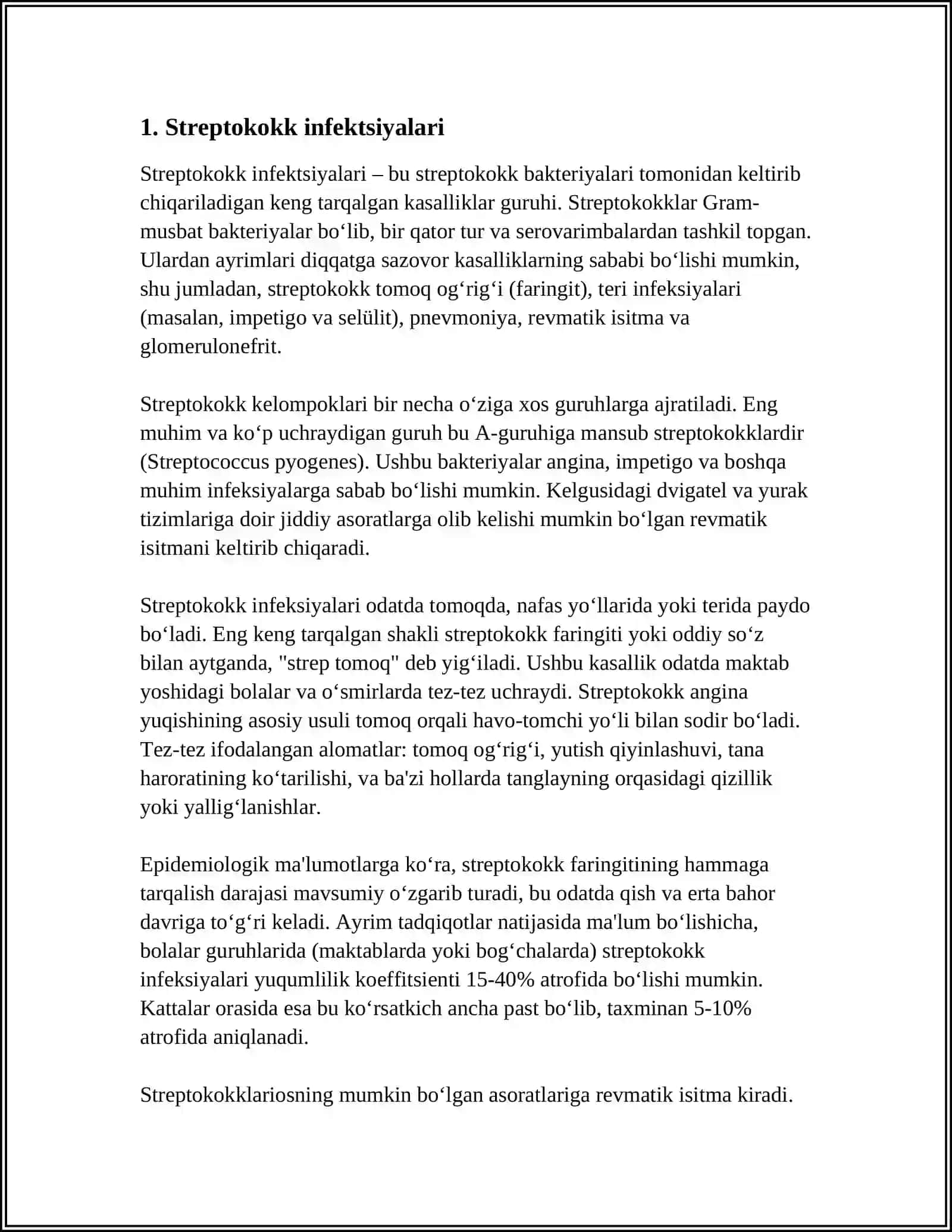PEDIATRIYADA KÕP UCHRAYDIGAN INFEKSIYALAR QOʻZGʻATUVCHILARI 3