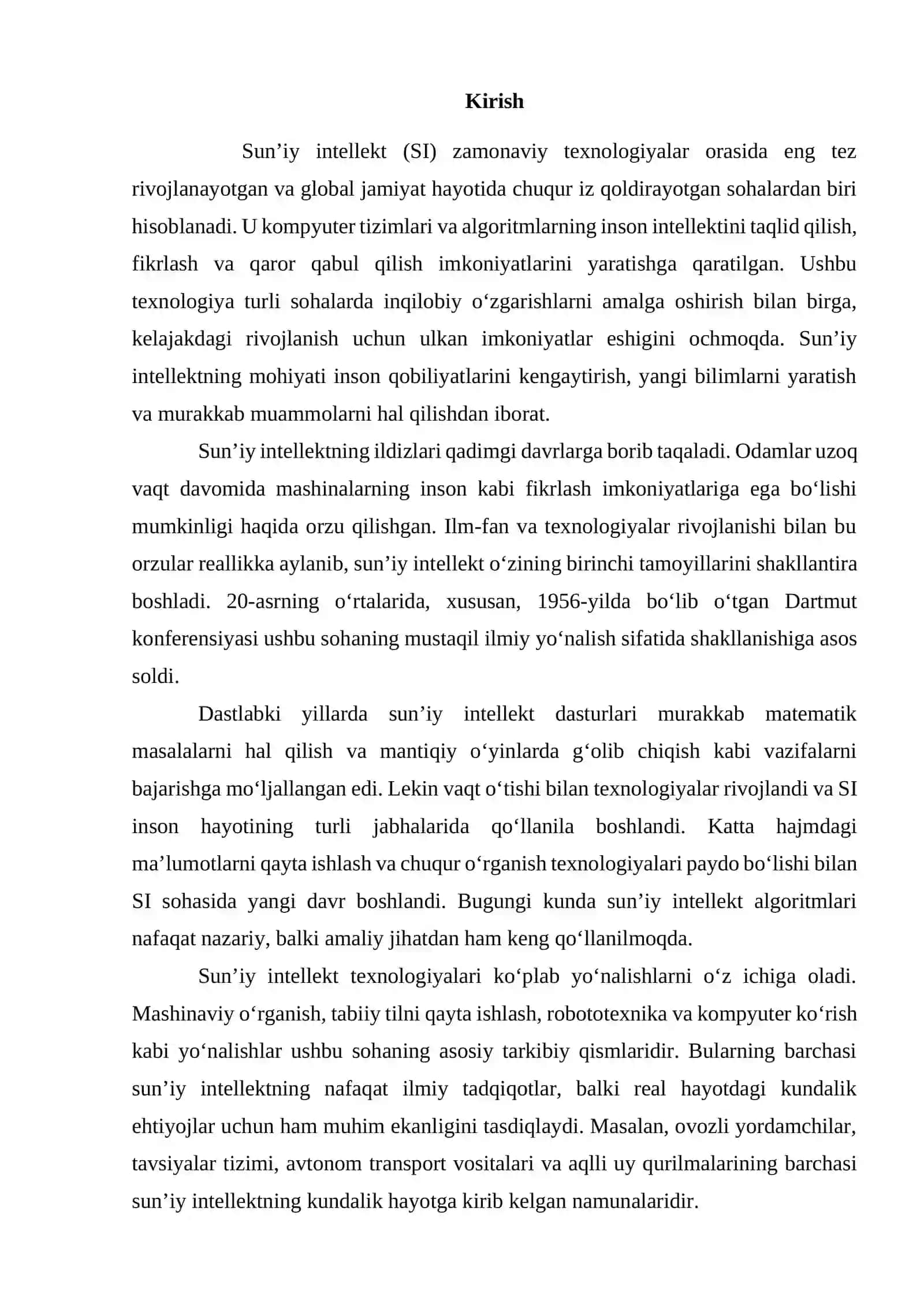 SU’NIY INTELLEKTNING RIVOJLANISH TARIXI VA QO’LLASH SOHALARI 3