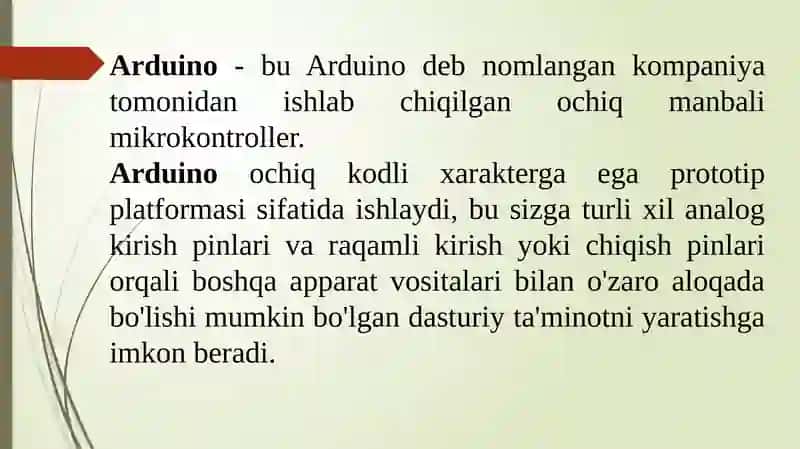 ARDUINODAN FOYDALANISH BO'YICHA ASOSIY QO'LLANMA. 3