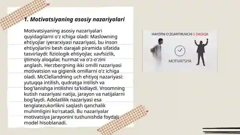 Xorij psixologiyasida motiv va motivatsiya muammosi 3