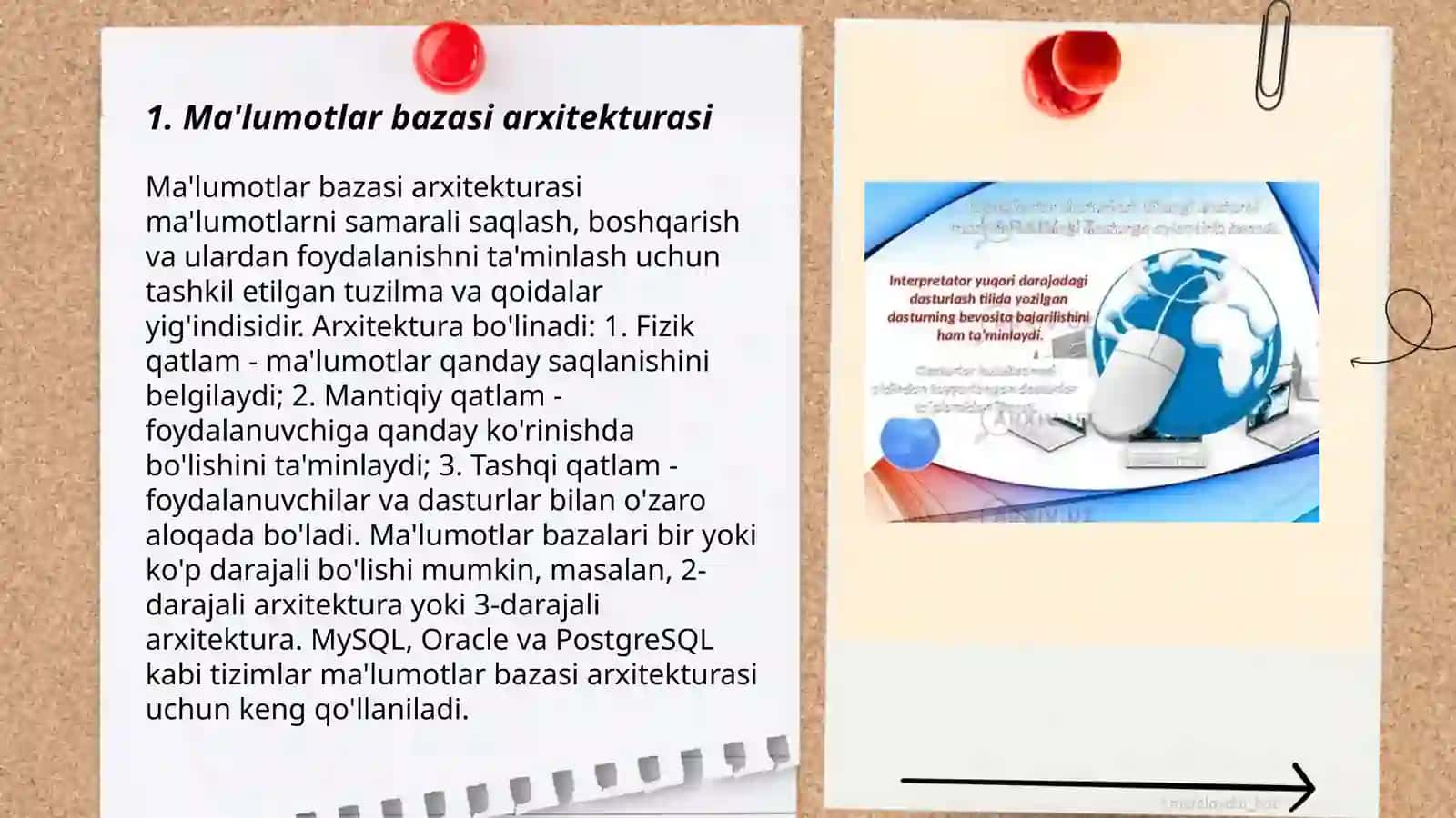 Ma'lumotlar bazasi arxitekturasi 3