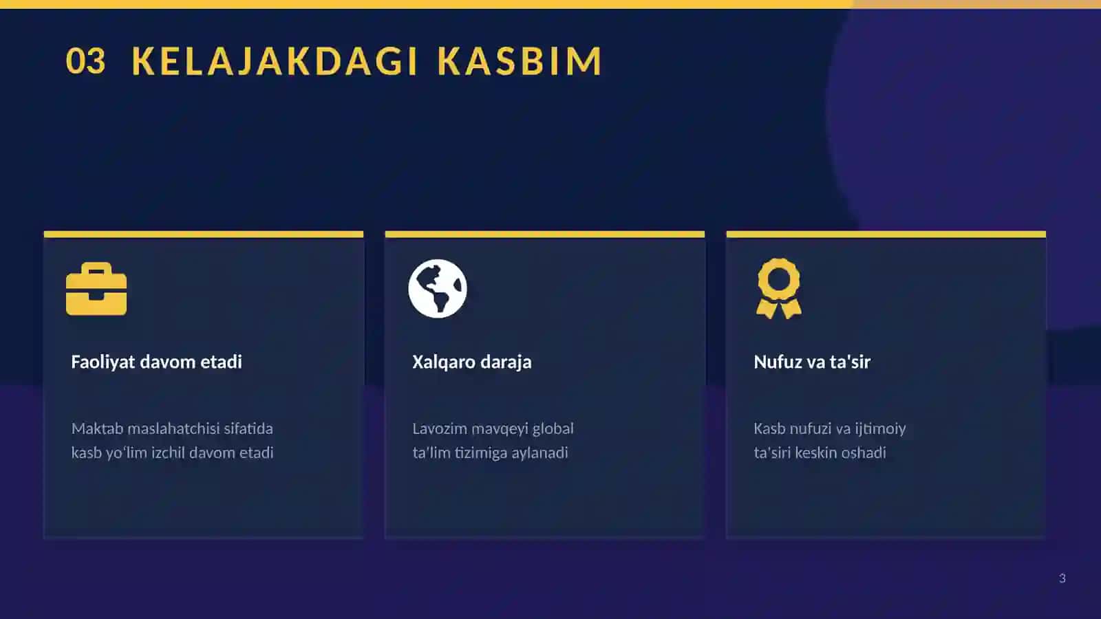 KELAJAK 10 YILDANSO‘NGMEN 3