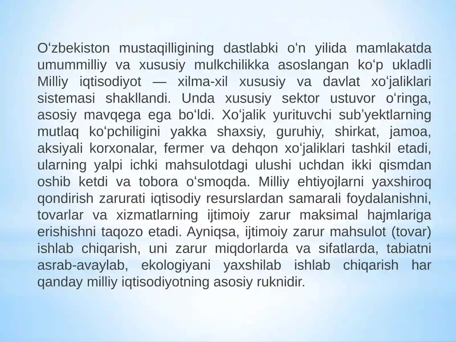 Milliy iqtisodiyot-ijtimoiy iqtisodiyotning shakllanishi va rivojlanishi 3