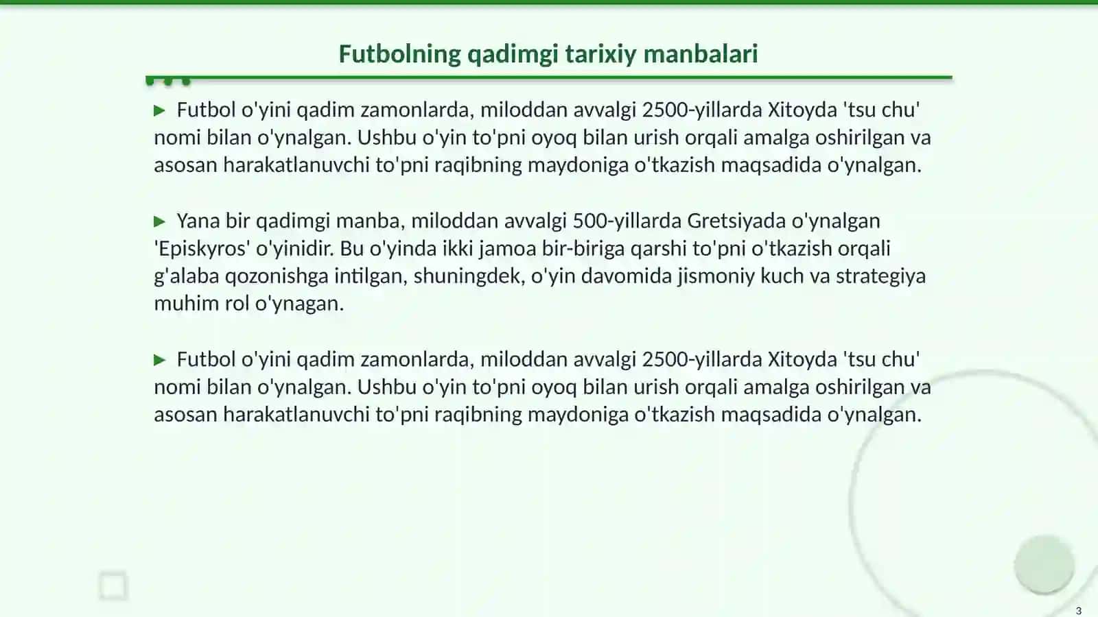 Futbol o'yinining kelib chiqishi, qoidalari va rivojlanish tarixi 3