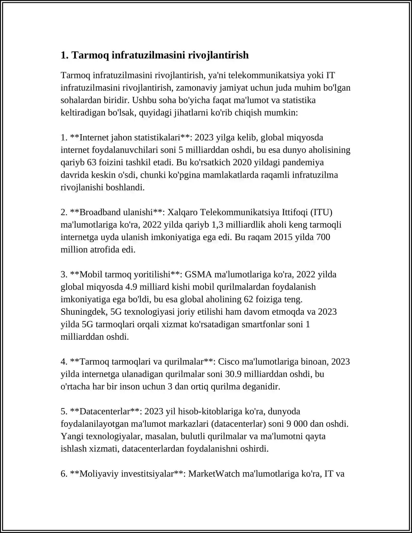 UZTELECOM KOMPANIYASI STRATEGIYASI HAQIDA 3