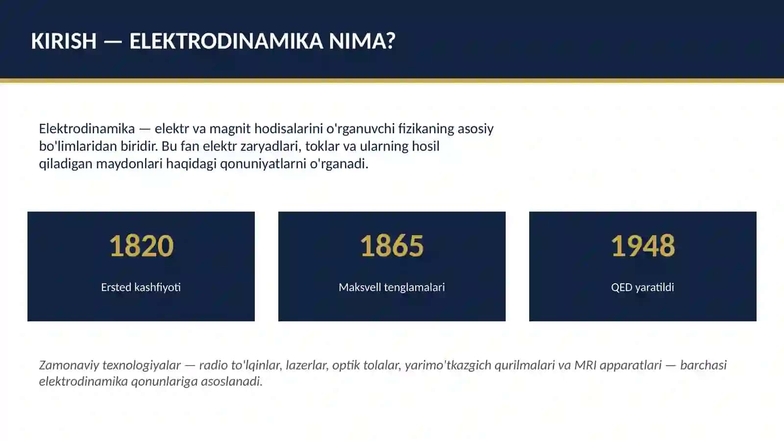 Zamonaviy Elektrodinamika 3