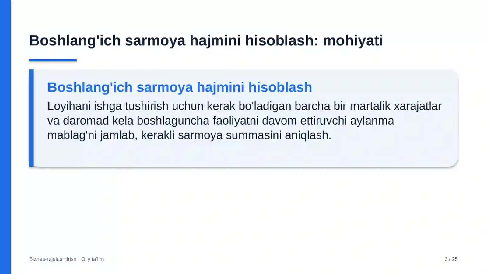 sport jurnalistikasida boshlang'ich sarmoya hajmini hisoblash 6827 3
